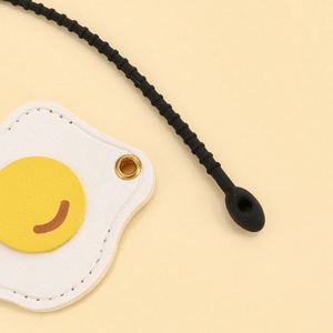 Stylish Simulated Egg Leather <b>Bag</b> Charm Food-Shaped Pendant Charm Adorable <b>Key</b> <b>Ring</b> Accessory - Product Image 3