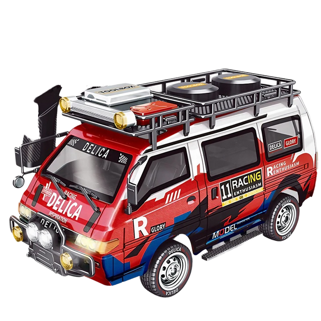 1:24 Licensed Delica 4WD RC Van Full Proportional Remote Control Car With 3 Speed Gearbox LED Lights Kids Simulation Toy