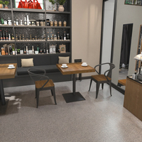 Ensemble Restaurant Commercial Rétro Américain Table et Chaises en Bois Massif pour Hôtel Café Simple Décontracté