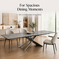 Table à manger pliable en verre trempé avec pieds en métal, style moderne et luxueux, 8 places, pour hôtel, appartement, salle à manger