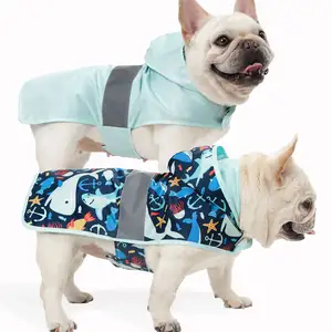 Pabrik grosir jas hujan hewan peliharaan reflektif tahan air tahan angin mode anjing perlengkapan pakaian