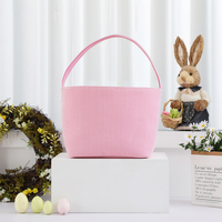 Sac fourre-tout en seersucker personnalisé en gros pour enfants, décoration de Pâques, panier de chasse aux œufs, paniers de Pâques monogrammés