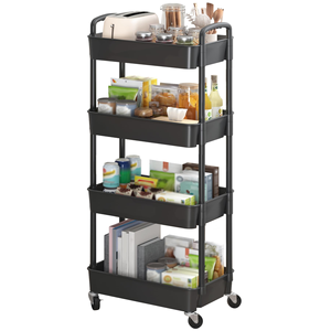 Trolley Floor Kitchen Bathroom Rack Movable Multi Storey <b>Bedside</b> Bedroom Living Room Storage Rack Movable Portable <b>Shelf</b> - Product Image 1