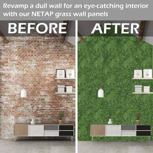 แผ่นพลาสติกกันรังสียูวีสำหรับทำรั้วต้นไม้ประดิษฐ์ วัสดุพลาสติกสำหรับตกแต่งผนังสีเขียวแนวตั้งกลางแจ้ง แผ่นหญ้าปลูกสำเร็จรูป - Product Image 5