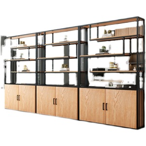 Hongming Industrial Style Storage Shelf <b>Partition</b> Cabinet Modular Living Room Office Bookshelf Floor <b>Screen</b> Cabinet - Product Image 5