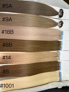Extensiones de cabello Remy ruso alineado eslavo, cinta Invisible de Color <span class=keywords><strong>rubio</strong></span> <span class=keywords><strong>ceniza</strong></span> de alta calidad, clasificación de cabello Ins - Product Image 4