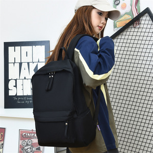 Laptop <b>Backpack</b> Black Solid Color Lightweight Large Capacity Business Travel Unisex <b>Backpack</b> With <b>Computer</b> Interlayer - Product Image 3