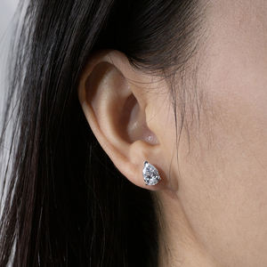 Pendientes de Diamantes Messi Jewelry MSE-513, 1 Quilate, Forma de Pera, Oro Blanco de 9K, Joyería Fina, Disponibles - Product Image 3