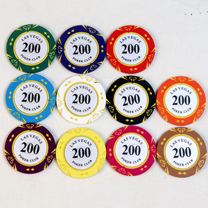 Ficha de Póker de Arcilla de Alta Calidad de 14g, Casino Royal, Personalizable, 40mm, Moneda, Decoración Interior de Las Vegas, Banda Metálica, Adhesivo Decorativo - Product Image 1