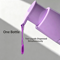 Bouteille PET à double tube 2-en-1 de 250-500 ml, couleur personnalisée, vide, pour teinture capillaire et shampoing, pour emballage cosmétique