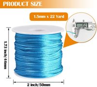 Cordón de Nylon Satinado Multicolor de 1.5m, 2mm, 80m, para Abalorios, Kumihimo, Macramé, Bolsos, Prendas y Manualidades de Calzado