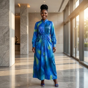 Robe longue plissée <span class=keywords><strong>Miyaki</strong></span> grande taille pour femme, élégante et décontractée, couleur unie, avec boutons, idéale pour les fêtes – Vente en gros Afrique - Product Image 2