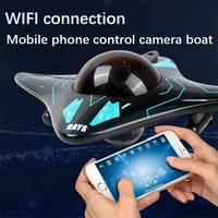 Bateau télécommandé 6 voies avec caméra sous-marine, transmission vidéo en temps réel WiFi, mini bateau télécommandé, connexion APP, jouet
