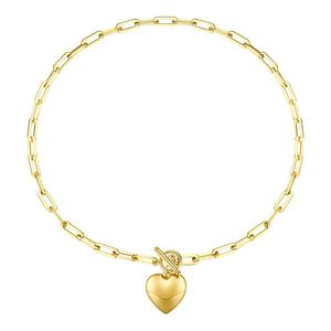 De alta calidad 18K chapado en oro de acero inoxidable OT hebilla corazón colgante collar cadena P203148 - Product Image 1