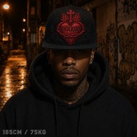 Casquette Snapback à visière plate, brodée, 5 panneaux, style Trucker, avec face avant en mousse et filet, style West Coast Gothic Chicano Urban Streetwear, en gros