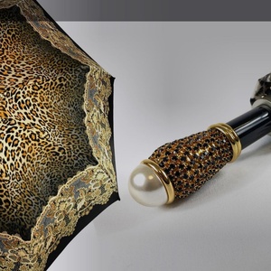 Parapluie pliant de luxe vintage personnalisé pour femme avec logo, fabriqué en usine depuis 15 ans - Product Image 5