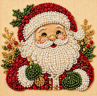 Kit de Peinture Diamant Perle Formée Spéciale Noël, Mosaïque de Strass à Percer Partiellement, Bricolage Artisanat Décoration Murale Maison, Cadeau de Noël