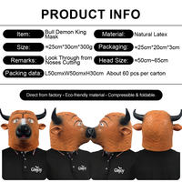 Masque amusant en latex de Démon Bouc, accessoires de farce pour fête d'Halloween, coiffe animale, vente en gros, conception personnalisée pour mascarade