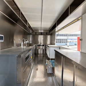 Chariot carré en acier inoxydable argenté, style américain, design cheminée, mobile, remorquable, pour la vente de glaces et de snacks en rue - Product Image 6