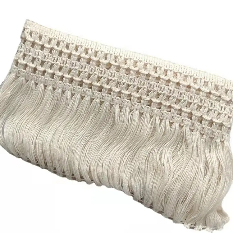 Hot Koop 12Cm Mode Katoen Gehaakte Kant Kwastje Fringe Lace Trim