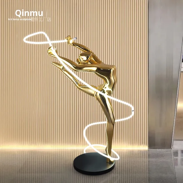 JYLIGHTING Modern Artistic Humanoid Sculpture Floor Lamp with LED Warm White Large Size Resin Material for Garden Decoration