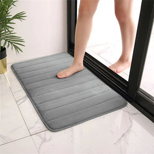 Cf Non-Slip Bộ nhớ bọt sọc phòng tắm sàn Mat nước thấm máy có thể giặt mô hình rắn PVC Polyester Chất liệu tắm mat - Product Image 2