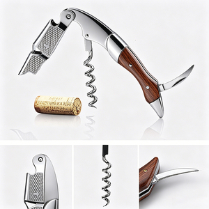 Tire-bouchon en bois <span class=keywords><strong>de</strong></span> rose personnalisable avec logo, décapsuleur tout-en-un et coupe-capsule pour bouteilles <span class=keywords><strong>de</strong></span> vin et bière - Product Image 1