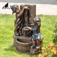 QUYANG personnalisé Villa avant cour décoration coulée cuivre Figure Statue fontaines Bronze danse fille fontaine