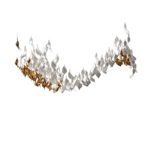 Lustre LED en céramique et fer forgé de forme créative pour hall <span class=keywords><strong>d</strong></span>'hôtel, salle de banquet, bureau de vente, villa, projet duplex, installation sur mesure - Product Image 5