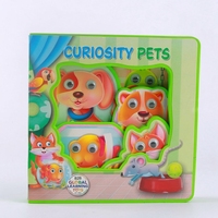 Libro de Actividades 3D Curiosity Pets de ABS+Papel+Espuma EVA, Juguete Interactivo de Aprendizaje de Animales con Ojos Móviles para Mayores de 14 Años