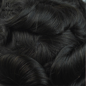 Extension per <span class=keywords><strong>Capelli</strong></span> da <span class=keywords><strong>Uomo</strong></span> in <span class=keywords><strong>Capelli</strong></span> Indiani di Alta Qualità, Invisibili, con Base in PU, Tagliabili a Qualsiasi Misura, Supporto per Nodi Iniettati sulla Pelle - Product Image 4