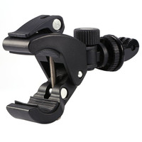 Support de caméra multi-scènes à pince pour tuyau, réglable à 360°, avec vis 1/4 et adaptateur pour caméra d'action, pour vélo, moto, vlogging