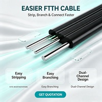 Cable de Fibra Óptica NECERO Monomodo para Exteriores, 2/4/6/8/12/24 Hilos, Figura 8, Autoportante, con Alambre de Acero, Aéreo, GYXTC8S