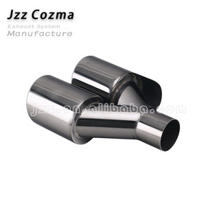 Terminale di <span class=keywords><strong>Scarico</strong></span> a Doppia Uscita Tipo Y, Ingresso 2.24", Uscite Doppie 3.5", Lunghezza 9.65", in Acciaio Inox Nero per BMW - Product Image 4