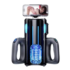 Erosjoy yükseltilmiş HandsFree erkekler Penis elektrik Stroker Rotating tie dönen itici erkek adam için otomatik mastürbasyon kupası