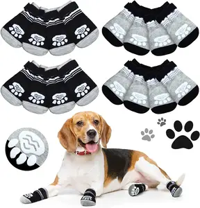 4pcs Anti-Slip Dog Socks Adjustable Pet Non-Slip Protection With