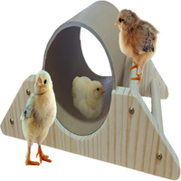 Tunnel en bois pour poussins, jouet perchoir, abri tubulaire pour poussins, accessoire de poulailler pour jeunes poussins