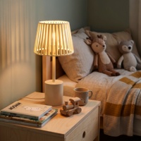 Lampe de table de style nordique pour décoration intérieure, abat-jour en corde de coton tissé à la main, lampe de bureau pour salon, chambre à coucher, veilleuse, lampe de table