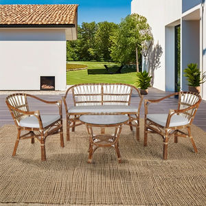 FLADEO, silla de ratán hecha a mano, juego de mesa de centro, apartamento clásico, diseño de vida, Material de madera duradero, hoteles, Villas, decoración del hogar - Product Image 3