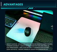 Alas Mouse Gaming Kaca Tebal 1-4mm dengan Desain Bunga Anime, Tahan Air & Anti Gores untuk Penggunaan di Kantor