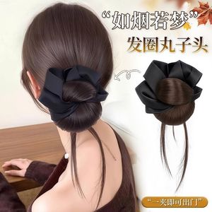Bun Wig With <b>Clips</b> Natural Fluffy Updo Low Bun Hair Tie Hair Accessory - Product Image 3