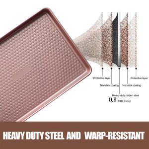 <span class=keywords><strong>JOHO</strong></span> BAKING Juego de 2 bandejas grandes de acero al carbono para hornear, 0.8mm, antiadherentes, resistentes al deformación, ecológicas, 18x13 - Product Image 2