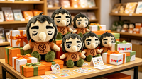 Boneka Karakter Kartun Plushie Lembut Isi Dakron untuk Hadiah Promosi Boneka Plushie Custom
