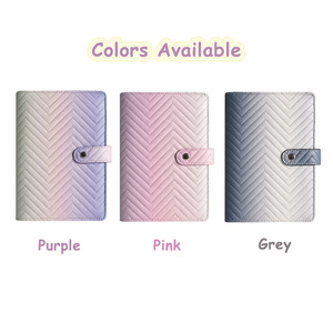 ปกโฟโต้การ์ดหนัง Pu A6แบบกำหนดเอง,ปกสมุดรายวันกระเป๋าสตางค์รายเดือนเครื่องผูกการวางแผนงบประมาณพร้อมซองเงินสด - Product Image 6