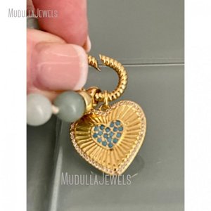 NM45608 <span class=keywords><strong>collana</strong></span> con chiusura a moschettone placcata oro annodata a mano con ciondolo a forma di cuore in <span class=keywords><strong>amazzonite</strong></span> naturale NM45608 - Product Image 5