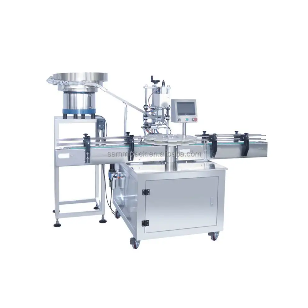 Automatic linear plastic capping machine lid tightening machine for bottle tripper pump capper with screw feeder