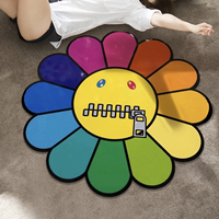 Tapis personnalisés pour la décoration du salon avec logo imprimé, tapis rond motif tournesol, tapis de classe, tapis circulaire pour la chambre à coucher