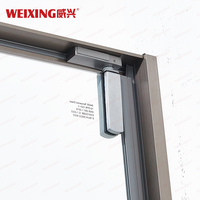 Cabine de douche d'hôtel moderne personnalisée Weixing Porte de douche pivotante en verre trempé à cadre gris pistolet brossé en acier inoxydable 304