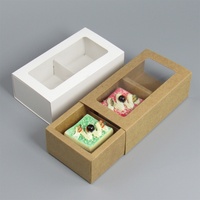 Vente en gros de boîte d'emballage de gâteau en papier kraft blanc diviseurs de tiroir carrés rectangulaires pour un rangement pratique pour les biscuits Sushi