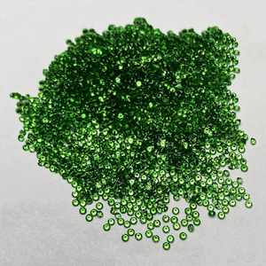 Choix de qualité, couleur verte, durable, rond, 0,8 mm, tsavorite naturelle pour ensemble de boucles d'oreilles et pendentif - Product Image 2